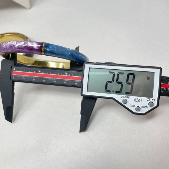 Enamel Bangle Bracelets SET OF 3 Colorblock Marbled Retro Classic - Picture 13 of 16